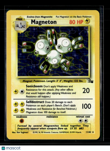1999 Fossil Magneton Holo Rare #11/62