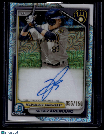 2024 Bowman Jadher Areinamo #CPA-JA Chrome Prospect Autographs HTA Choice Refractors SN AU