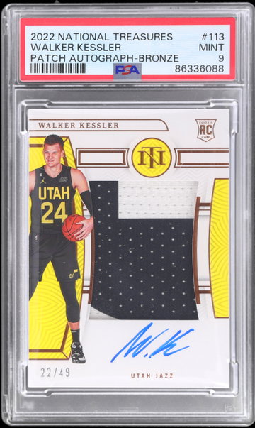 2022 National Treasures Walker Kessler Rookie Patch Autograph Bronze PSA 9 RC