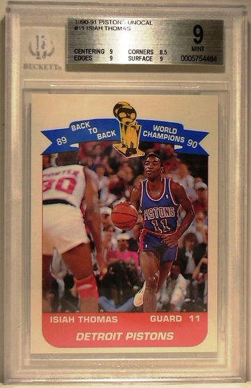 1990-91 Pistons Unocal #11 Isiah Thomas BGS 9 MINT