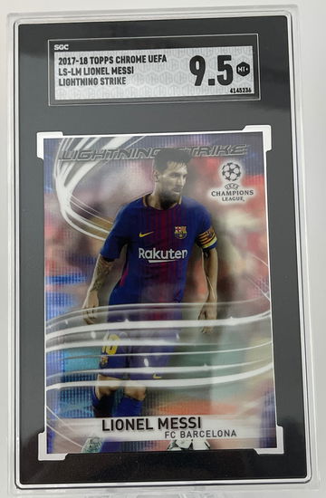 2017 Lionel Messi Topps Chrome Lightening Strike SGC 9.5