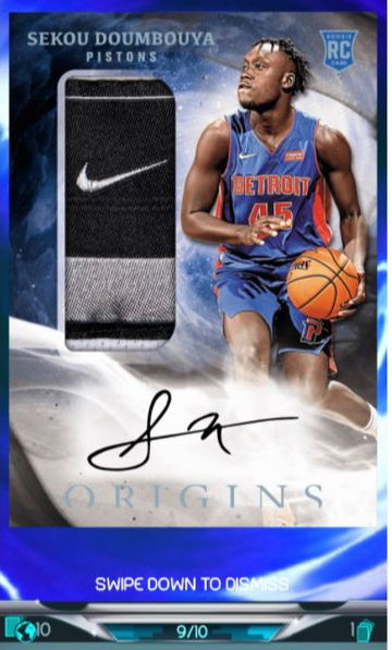2019 Origins RPA Panini Dunk Sekou Doumbouya /10