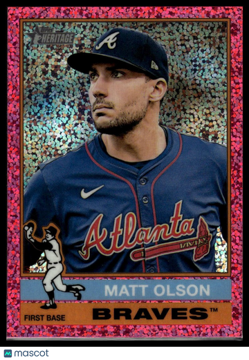 2025 Topps Heritage Matt Olson #102 Chrome Pink Sparkle Refractor