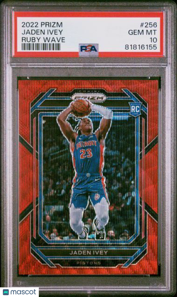 2022 Panini Prizm Jaden Ivey #256 Ruby Wave PSA 10
