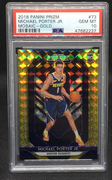 2018-19 Panini Prizm Michael Porter Jr. Mosaic Gold Rookie /10 PSA 10