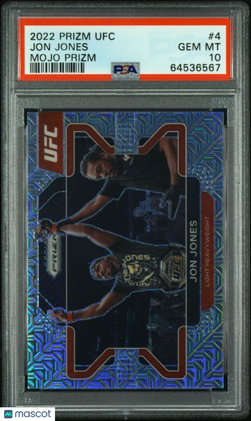 2022 Panini Prizm Jon Jones #4 Silver Mojo /25 PSA 10