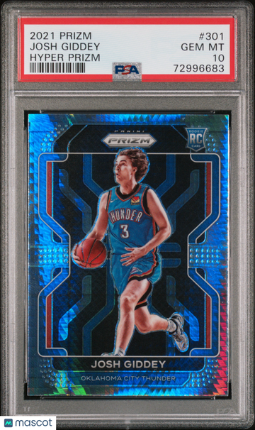 2021 Panini Prizm Josh Giddey #301 Hyper Short Print Nicely Centered Mint Parallel/Variety Rookie Base Set Insert Low Po