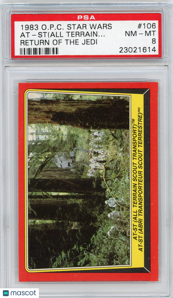 1983 O-Pee-Chee Star Wars Return Of The Jedi At-ST (All Terrain.. . #106 PSA 8