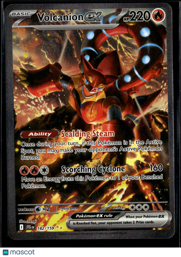 2025 Journey Together Volcanion EX Etched Secret Rare SAR #182/159