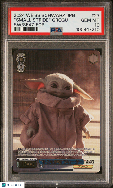 2024 Weiss Schwarz Japanese Star Wars Premium Booster Vol.2 "small Stride" Grogu Japanese SW/Se47-Force Parallel PSA 10