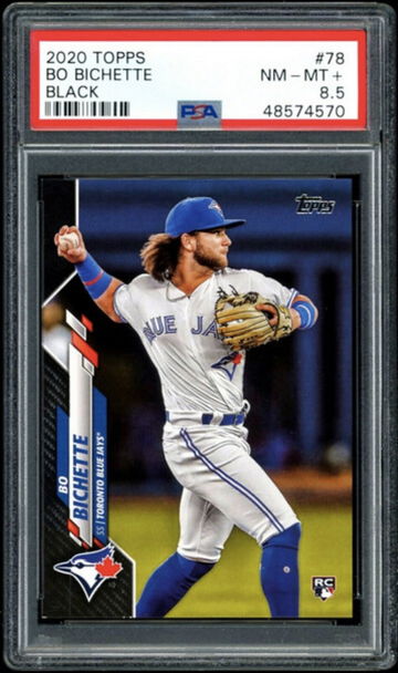 2020 Topps Series 1 Bo Bichette RC Black Parallel #78 2/69 PSA 8.5