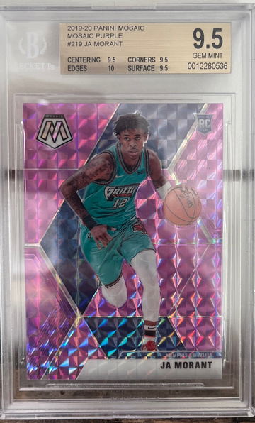 2019 JA MORANT PURPLE MOSAIC /49 TRUE GEM++ (3) 9.5 10 ROOKIE