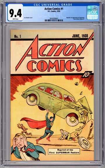 ACTION COMICS #1 CGC 9.4 *FIRST SUPERMAN* RARE 10-CENT SLEEPING BAG REPRINT 1976