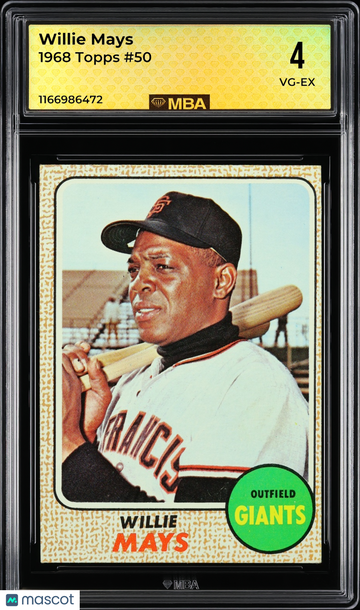 1968 Topps Willie Mays #50 MBA 4