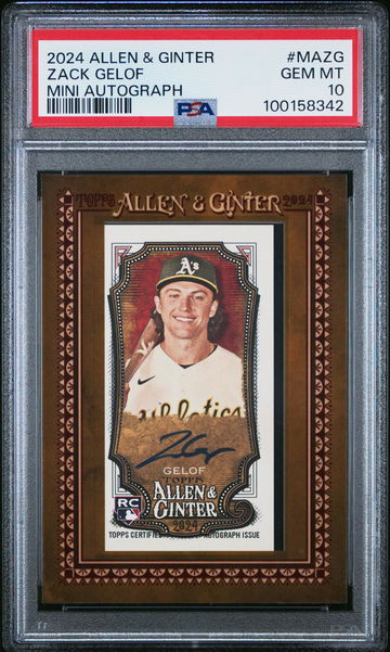 2024 Topps Allen & Ginter Mini Baseball Autographs Zack Gelof #MAZG PSA 10