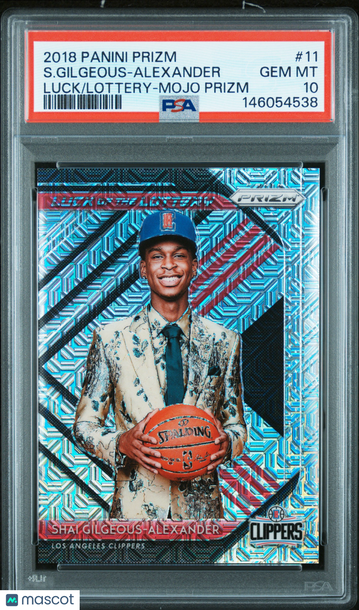 2018 Panini Prizm Luck Of The Lottery S. Gilgeous-Alexander #11 Mojo PSA 10
