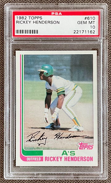 1982 Topps 610 Rickey Henderson PSA 10