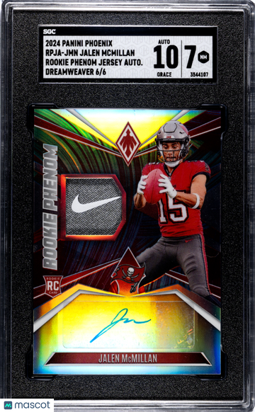 2024 Panini Phoenix Jalen Mcmillan #RPJA-JMN Rookie Phenom Jersey Autograph Dreamweaver SGC 7 Auto 10