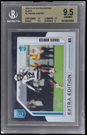 2025 Donruss Elite Travis Hunter Extra Edition Black BGS 9.5