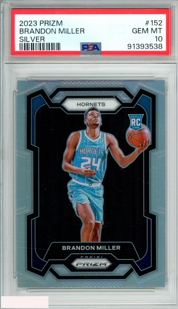 2023 PANINI PRIZM BRANDON MILLER #152 SILVER PRIZM ROOKIE RC PSA 10 GEM MT