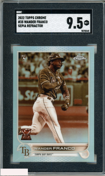 2022 TOPPS CHROME WANDER FRANCO #35 SEPIA REFRACTOR ROOKIE RC RAYS SGC 9.5 MT+