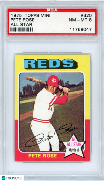 1975 Topps Mini Pete Rose #320 PSA 8