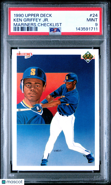 1990 Upper Deck Ken Griffey JR. #24 Mariners Checklist PSA 9