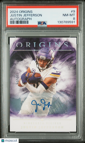 2024 Panini Origins Football Justin Jefferson #9 Autograph /25 PSA 8 Panini Authentic