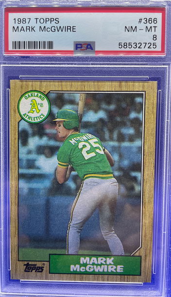 1987 Topps Mark McGwire Rookie Card RC #366 PSA 8 NM-MT Oakland Athletics A’s