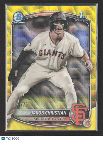 2024 Bowman Chrome Jakob Christian #BCP-157 Yellow Lunar Glow Refractor 1st Bowman
