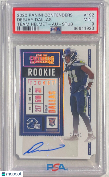 2020 Panini Contenders Deejay Dallas #192 Variation Autograph Stub PSA 9
