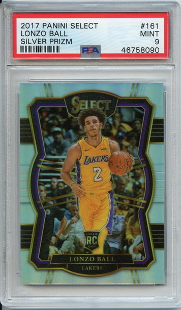 Lonzo Ball Select Silver Prizm Rookie PSA 9 NEP
