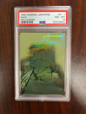 1992 Marvel Universe HOlogram Hulk PSA 8