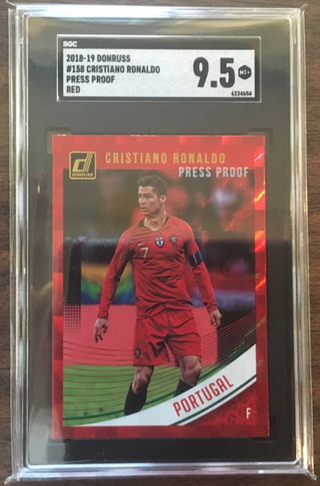 2018-19 Donruss #158 Cristiano Ronaldo Press Proof Red SGC 9.5