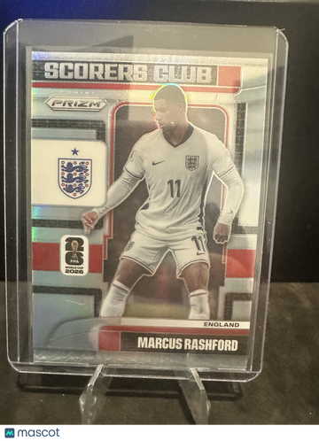 2026 Panini Prizm FIFA World Cup Scorers Club Marcus Rashford #20 Silver