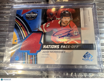 2025-26 SP Game Used Josh Morrissey #4N-MO 4 Nations Face Off Fabrics Parallel/Variety Memorabilia Insert