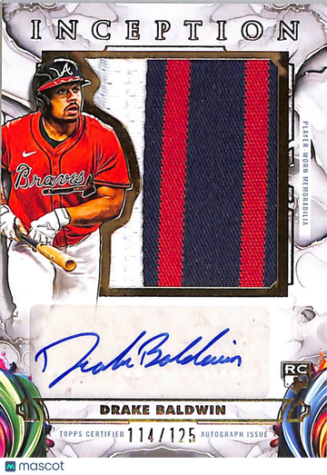 2025 Topps Inception Drake Baldwin #IAJP-DB /125 Autograph Jumbo Patch RC