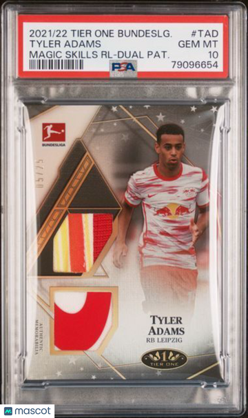 2021-22 Topps Tier One Bundesliga Tier One Magic Skills Relics Tyler Adams #TAD RL Dual Pat. PSA 10