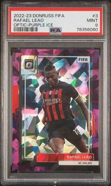 2022 DONRUSS RAFAEL LEAO PANINI FIFA OPTIC-PURPLE ICE #3 PSA 9