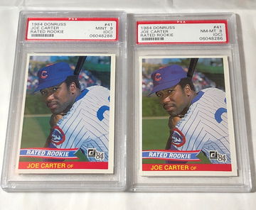 1984 DONRUSS #41 JOE CARTER RC  2ea. MINT 9 (OC)  1ea. MINT 8 (OC)