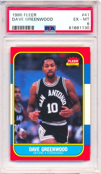 1986 Fleer #41 Dave Greenwood PSA 6