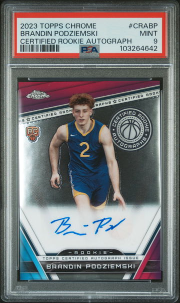 2023 Chrome Rookie Autographs Brandin Podziemski #CRABP PSA 9