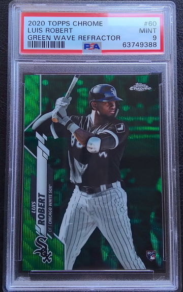 LUIS ROBERT 2020 TOPPS CHROME GREEN WAVE /99 PSA 9