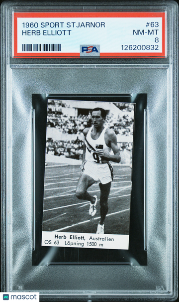 1960 Sport Stjarnor Herb Elliott #63 Rookie PSA 8