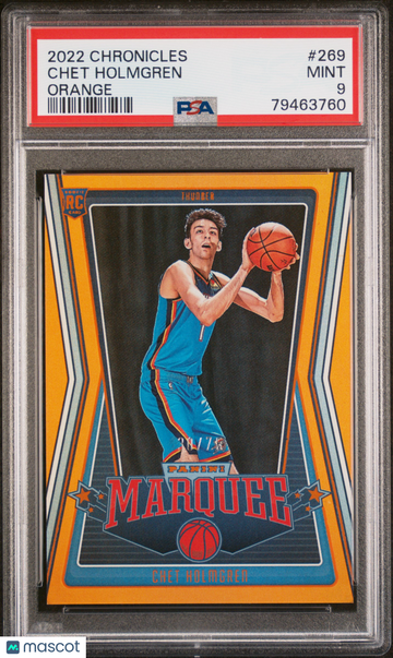 2022 Panini Chronicles Chet Holmgren #269 Orange /75 PSA 9