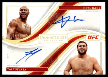 2023 Panini Immaculate Collection DA-CT Ciryl Gane Tai Tuivasa /25 Auto