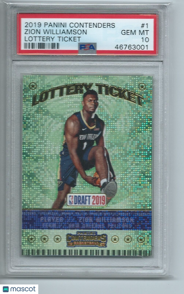 2019 Panini Contenders Lottery Ticket Zion Williamson #1 PSA 10