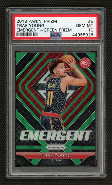 Trae Young 2018 Emergent Green Prizm PSA 10