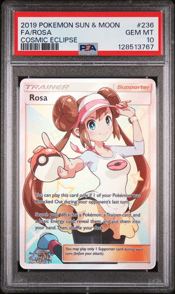 2019 Pokemon Sun and Moon Cosmic Eclipse Rosa #236 PSA 10
