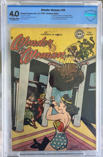 Wonder Woman #28 (1948) CBCS 4.0 -- O/w to white; Canadian edition; Like CGC